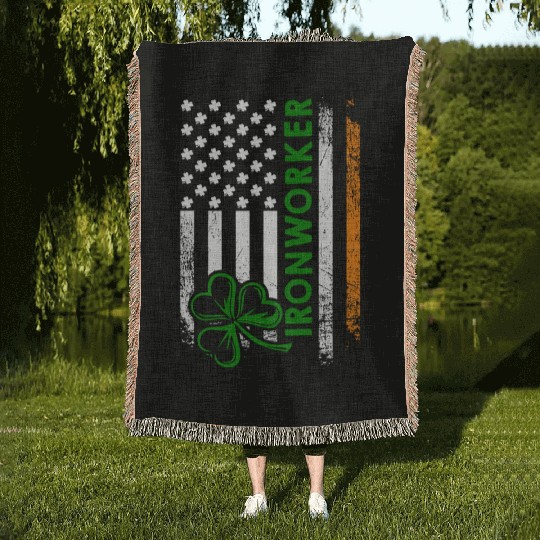 Im An Irish Ironworker Ironworker Woven Blankets