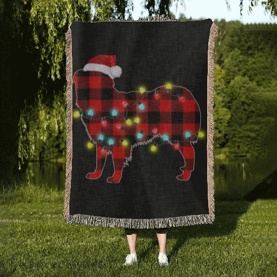 Miniature American Shepherd Christmas Dog Lover Woven Blankets