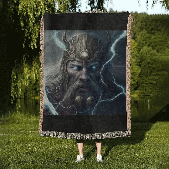 Portrait of Thor Woven Blankets