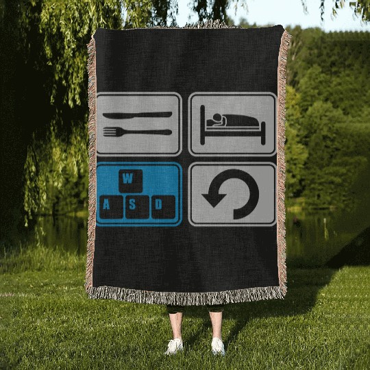 gaming daily repeat computer Woven Blankets