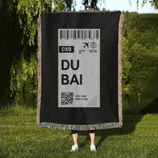 Destination Dubai Airport Travel pass Woven Blankets