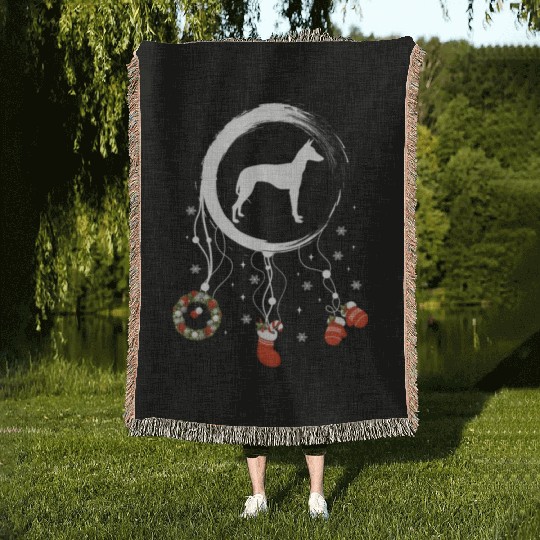 dog dreamcatcher Christmas Pharaoh Dog Woven Blankets