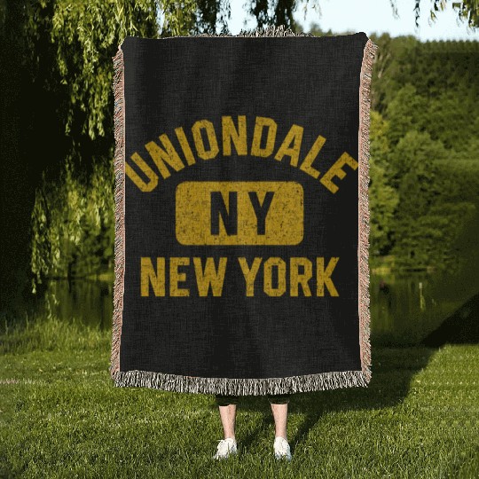 Uniondale Ny Gym Style Distressed Amber Print Woven Blankets