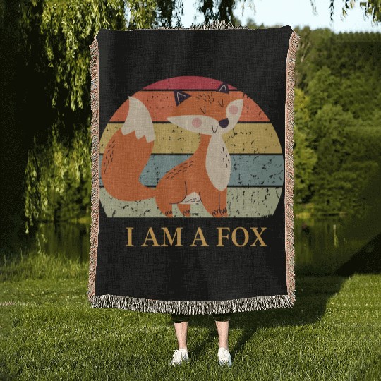 I Am A Fox Woven Blankets