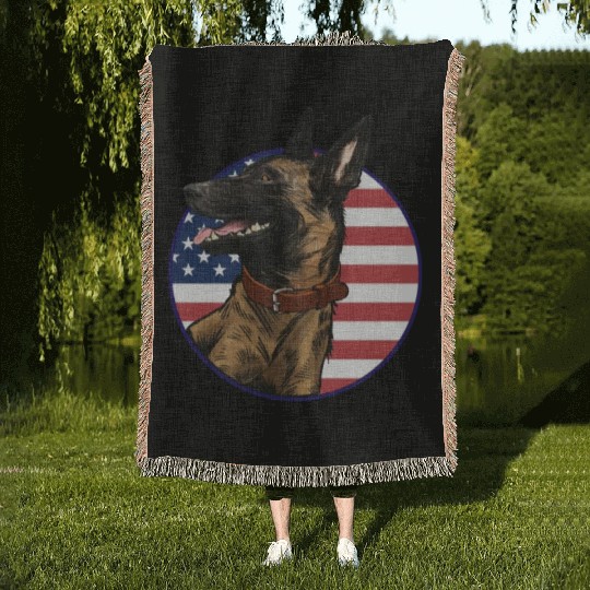 Belgian Malinois Dog Lover Dog Owner US American F Woven Blankets