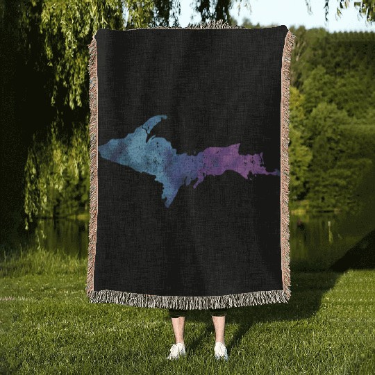 Michigan Up North Upper Peninsula Woven Blankets