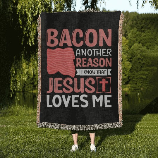 Bacon Lover Funny Bacon Famous Food Keto Diet Woven Blankets