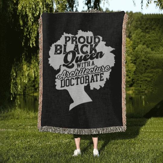 Black Queen With Architecture Doctorate Phd Woven Blankets