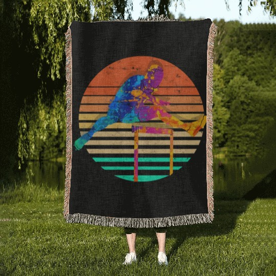 Track And Field Runner Athelitcs Running Sport Run Woven Blankets