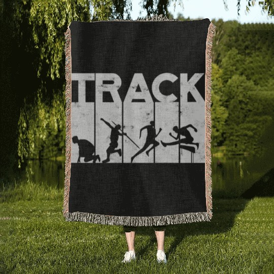 Track And Field Runner Athelitcs Running Sport Run Woven Blankets