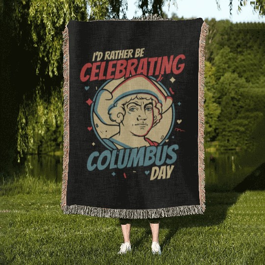 Columbus Day 1492 Woven Blankets
