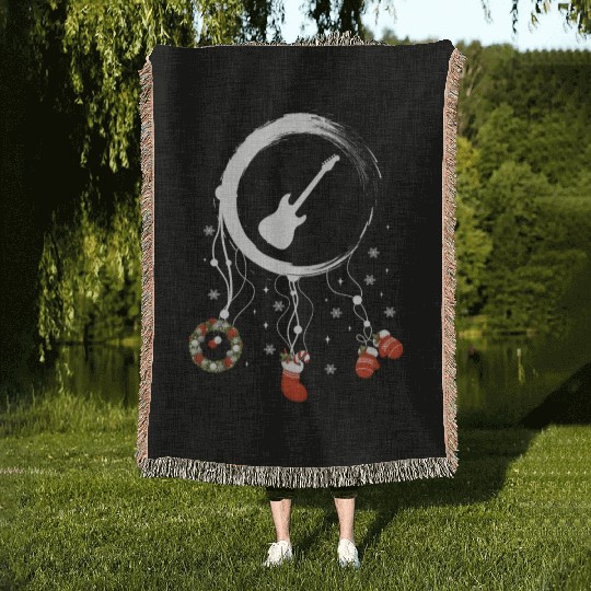 musical instrument dreamcatcher Christmas E-Bass Woven Blankets