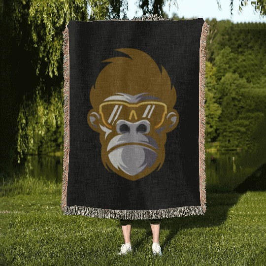 monkey face Woven Blankets