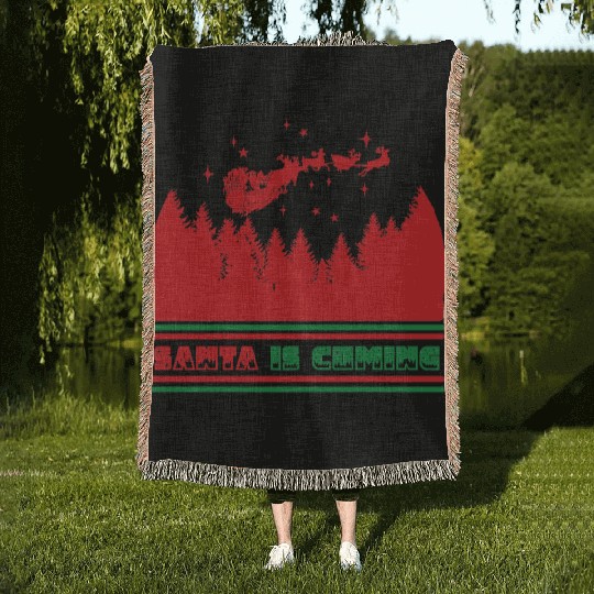 Santa is coming Woven Blankets