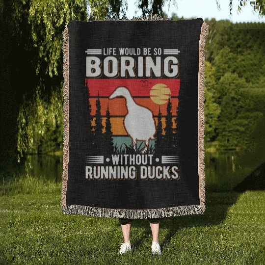 Running Duck Gift Bottle Woven Blankets