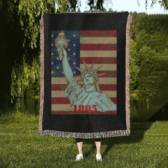 LOVE-Statue of Liberty Woven Blankets