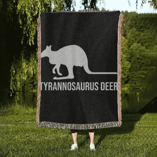 Funny Kangaroo Tyrannosaurus Deer Woven Blankets