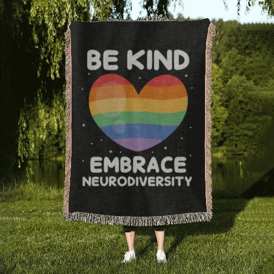Be Kind Embrace Neurodiversity Woven Blankets