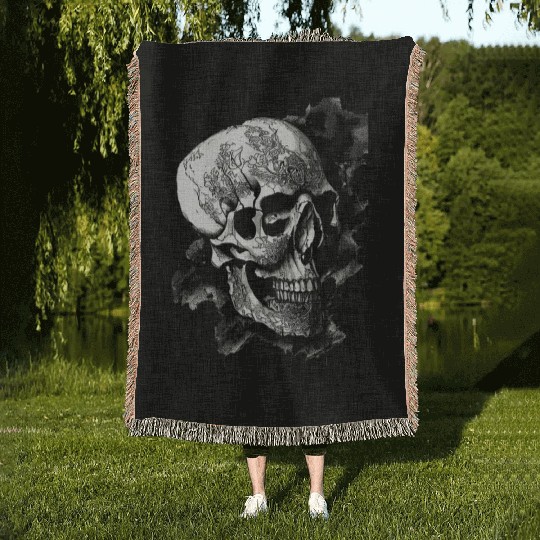 Fancy Pirate Skull Woven Blankets
