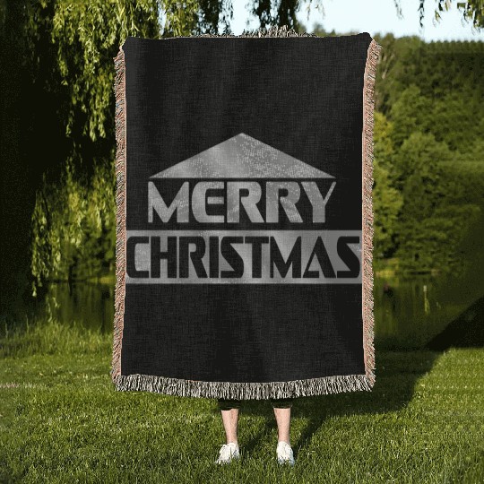 Merry christmas silver Woven Blankets
