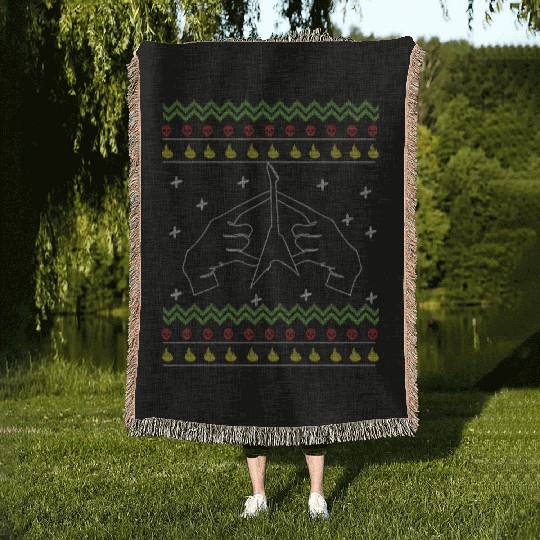 Ugly Christmas Love Metal Music Heavy Rock Woven Blankets