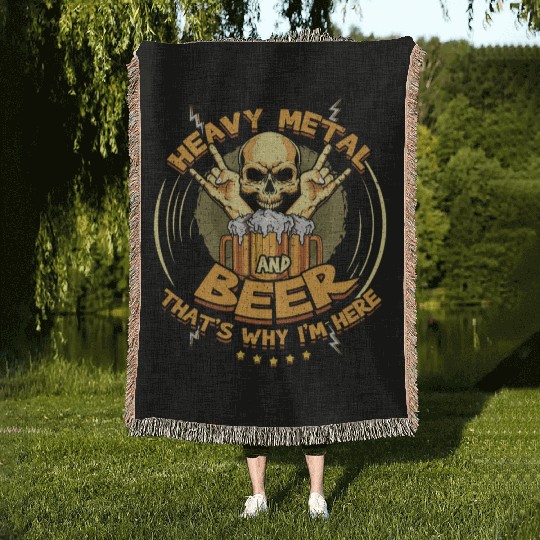 Metal And Beer Metal Music Heavy Rock Skeleton Woven Blankets