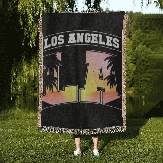 Los Angeles LA California Gift Woven Blankets