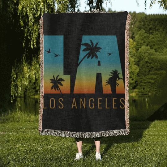 Los Angeles LA California Gift Woven Blankets