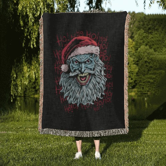 bad santa Woven Blankets