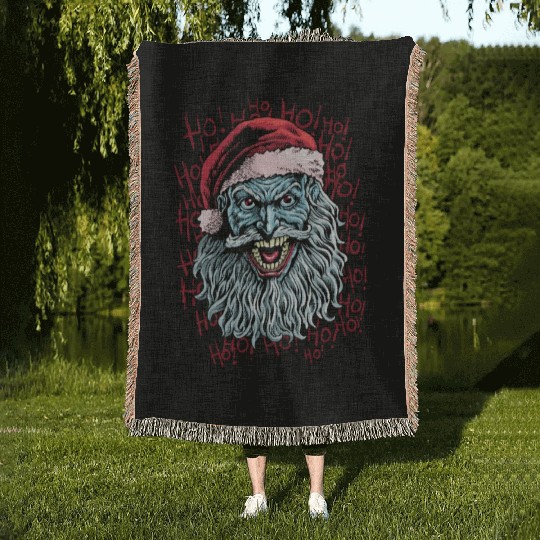 bad santa Woven Blankets