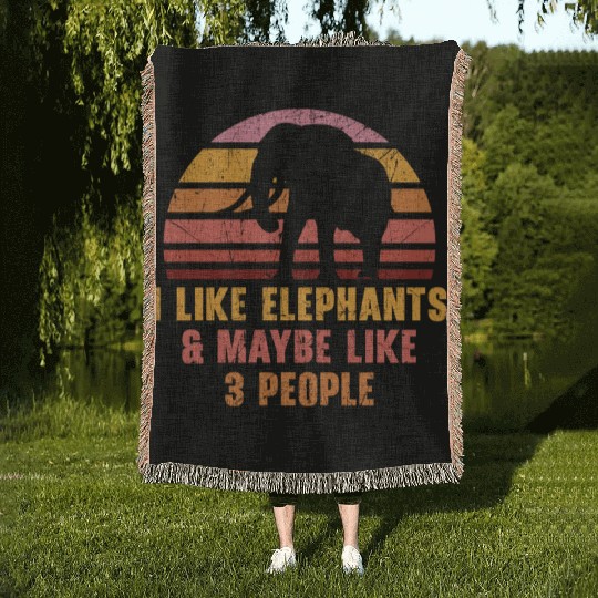 I Like Elephants And Maybe Like 3 People Zookeeper Woven Blankets