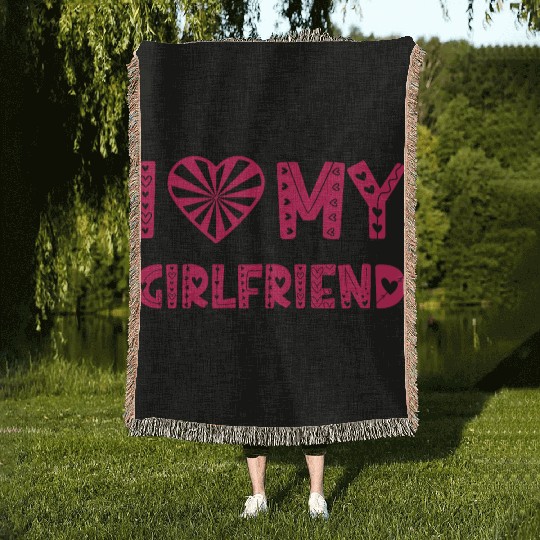 I love my girlfriend - 2 Woven Blankets