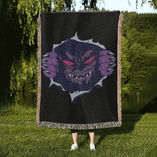 Scary creepy monster Scary creepy monster inspirat Woven Blankets
