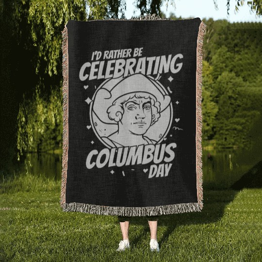 Columbus Day 1492 Woven Blankets