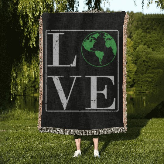 Love Environment Nature Planet Earth Woven Blankets