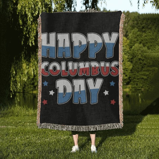 Columbus Day 1492 Woven Blankets