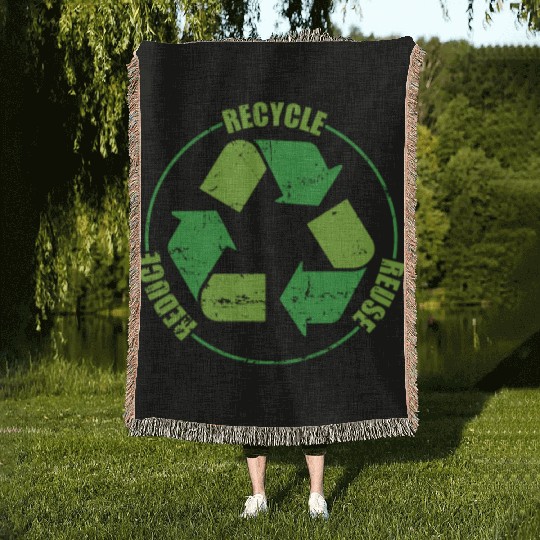 Recycle Nature Environment Planet Earth Woven Blankets