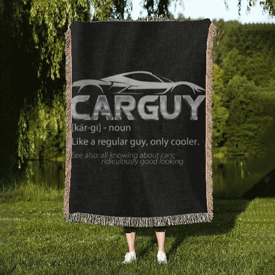 Car Guy Sport Car Lover Funny Car Mechanic Woven Blankets