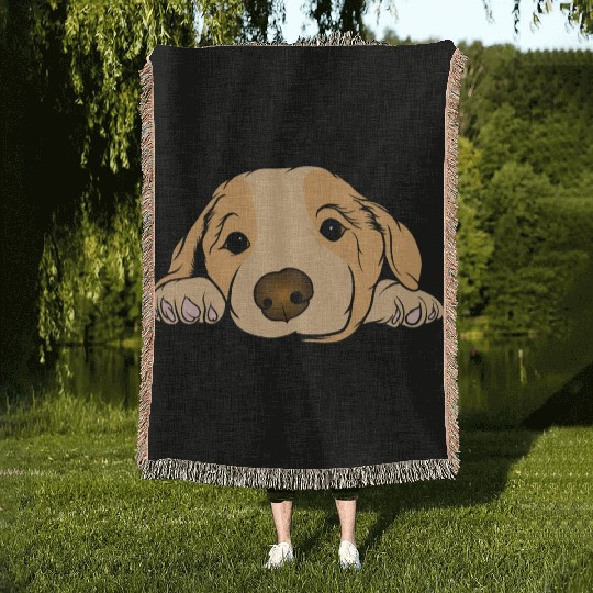 Golden Retriever Cute Puppy Dog Pet Lover Gifts Woven Blankets