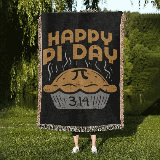 Happy Pi Day Pie 314 Math Geek Woven Blankets