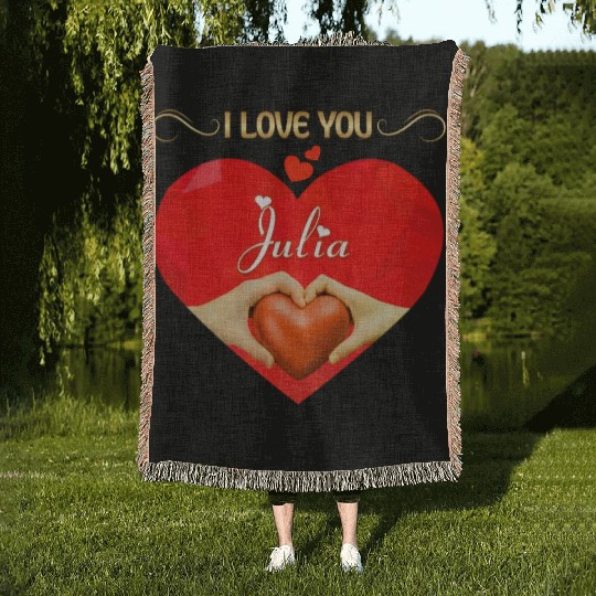 I love you Julia Woven Blankets