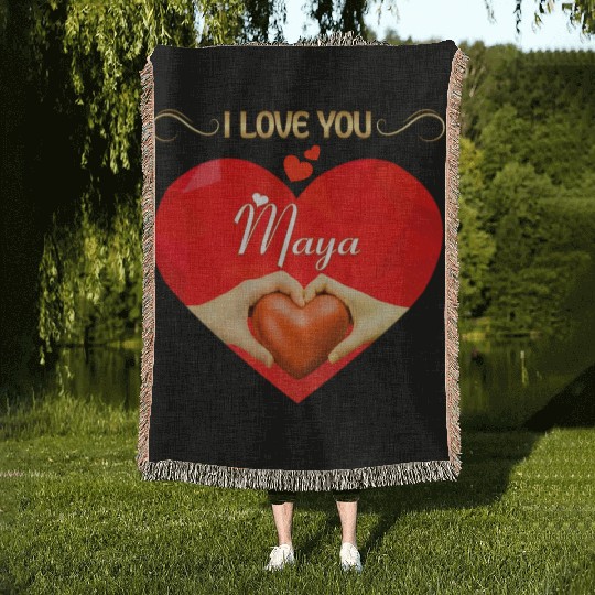 I love you Maya Woven Blankets