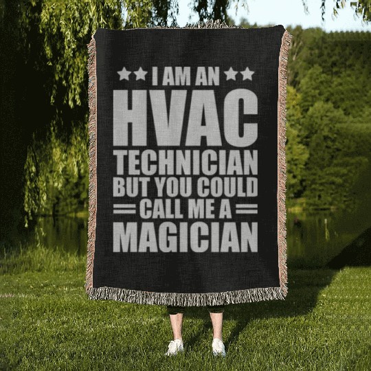 HVAC Technician - I am an HVAC technician Woven Blankets