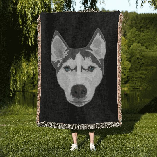 Husky Dog Owners Pet Lover Gift Ideas Woven Blankets