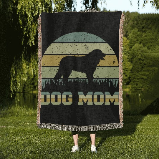 Dog Mom Sunset Dog Owners Pet Lover Gift Ideas Woven Blankets