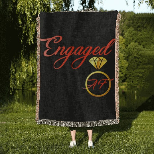 engaged af engagement valentines day Woven Blankets
