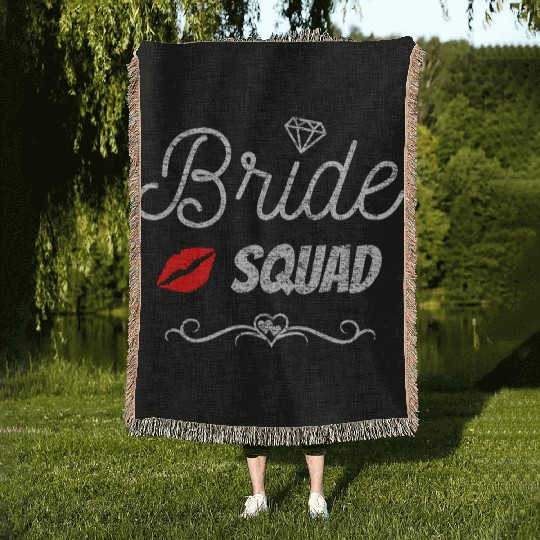 Bride Squad Womens Wedding Gifts for Bridesmaid Woven Blankets