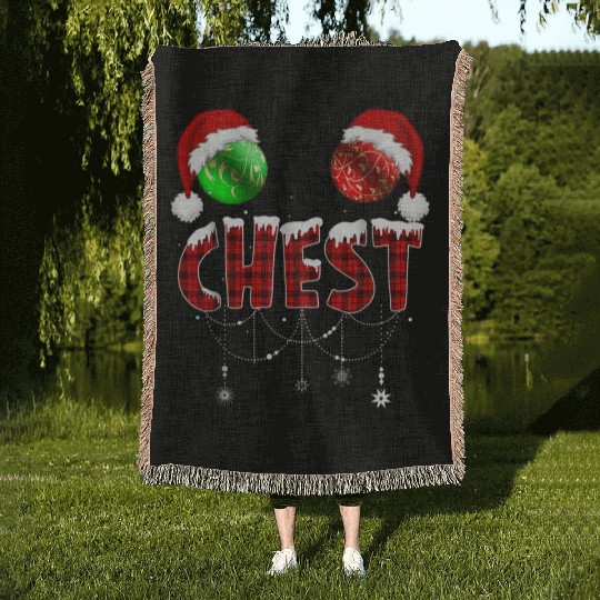 Chest Nuts Christmas Funny Matching Couple Woven Blankets