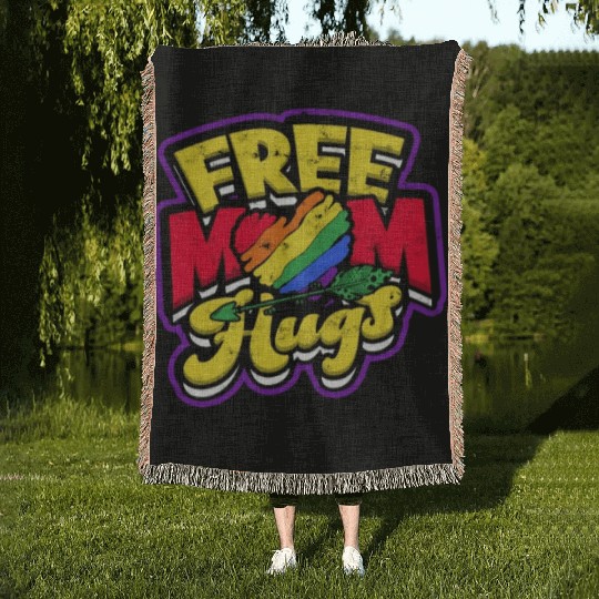 Free mom hugs - mom Woven Blankets