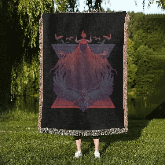 Scary devil creepy eagle Scary devil creepy eagle Woven Blankets